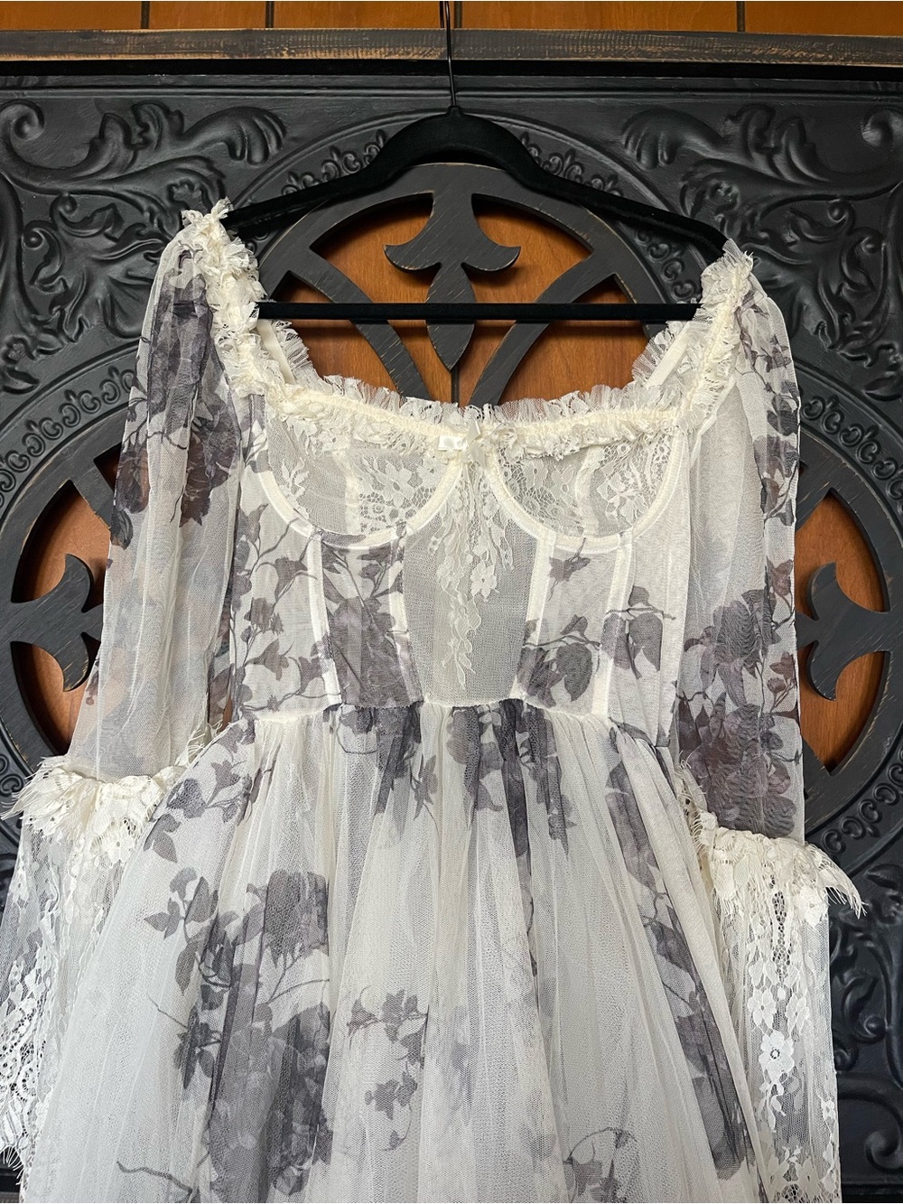 Widow Dance with Death Maxi Dress in Ivory Floral. NWT - Picture 2 of 7